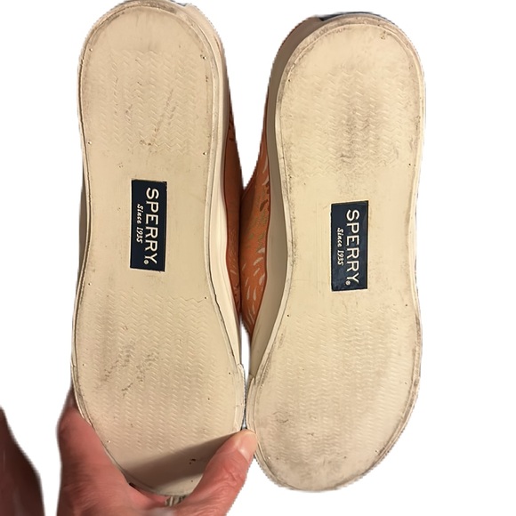 Sperry “Seacoast” Coral speckle Canvas Slip On Shoes. Size 8 - Picture 5 of 7